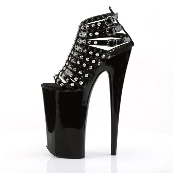 Pleaser Beyond Studded Xtra High Platform Studded Heels Size 9 - Picture 3 of 4